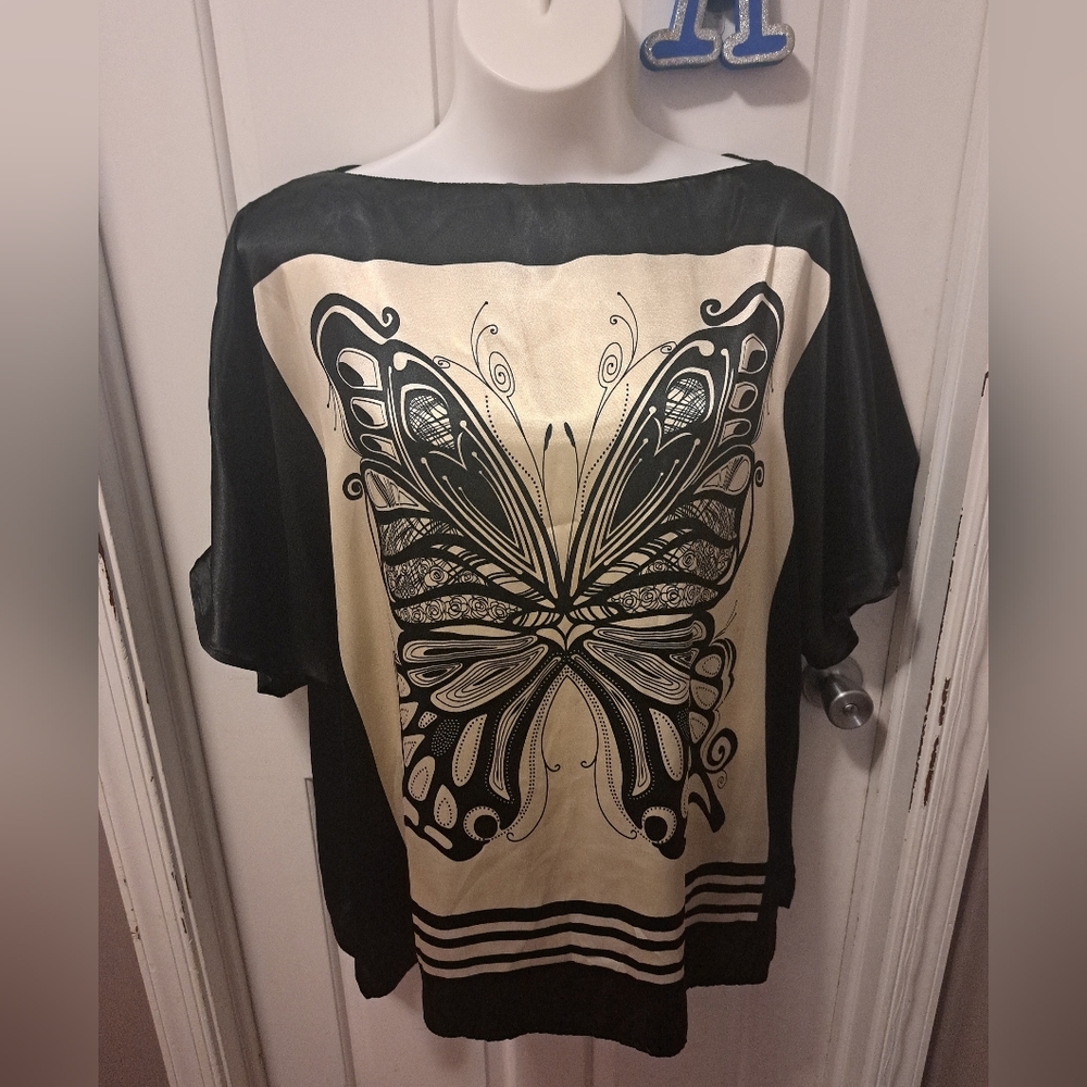 Ashley Stewart Boat Neck Women - Butterfly Shift Dress/Top Sz 22/24 - Picture 5 of 6